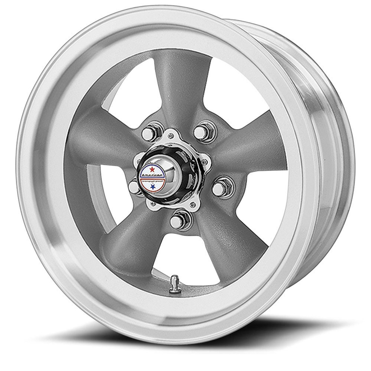 Set 4 American Racing VN105 Torq Thrust D 15x10 5x4.5 Gray Machine Wheels -44mm