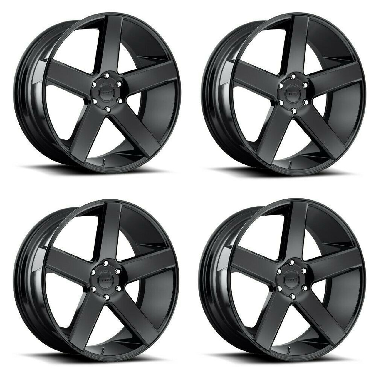Set 4 DUB S216 Baller 24x9 5x115 Gloss Black Wheels 24" 15mm Rims