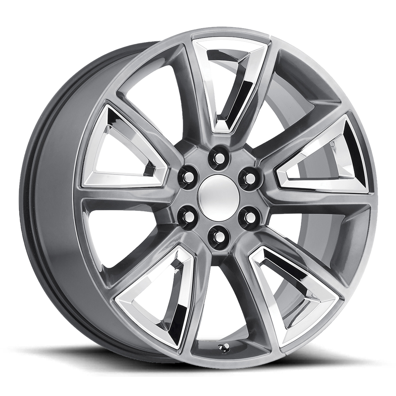 Performance Replicas PR168 22x9 6x5.5 Hyper Silver Chrome Accents Wheel 22" 24mm