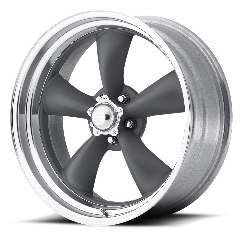 Set 4 American Racing VN215 Classic Torq Thrust II 15x10 5x4.5 Gray Wheels -44mm