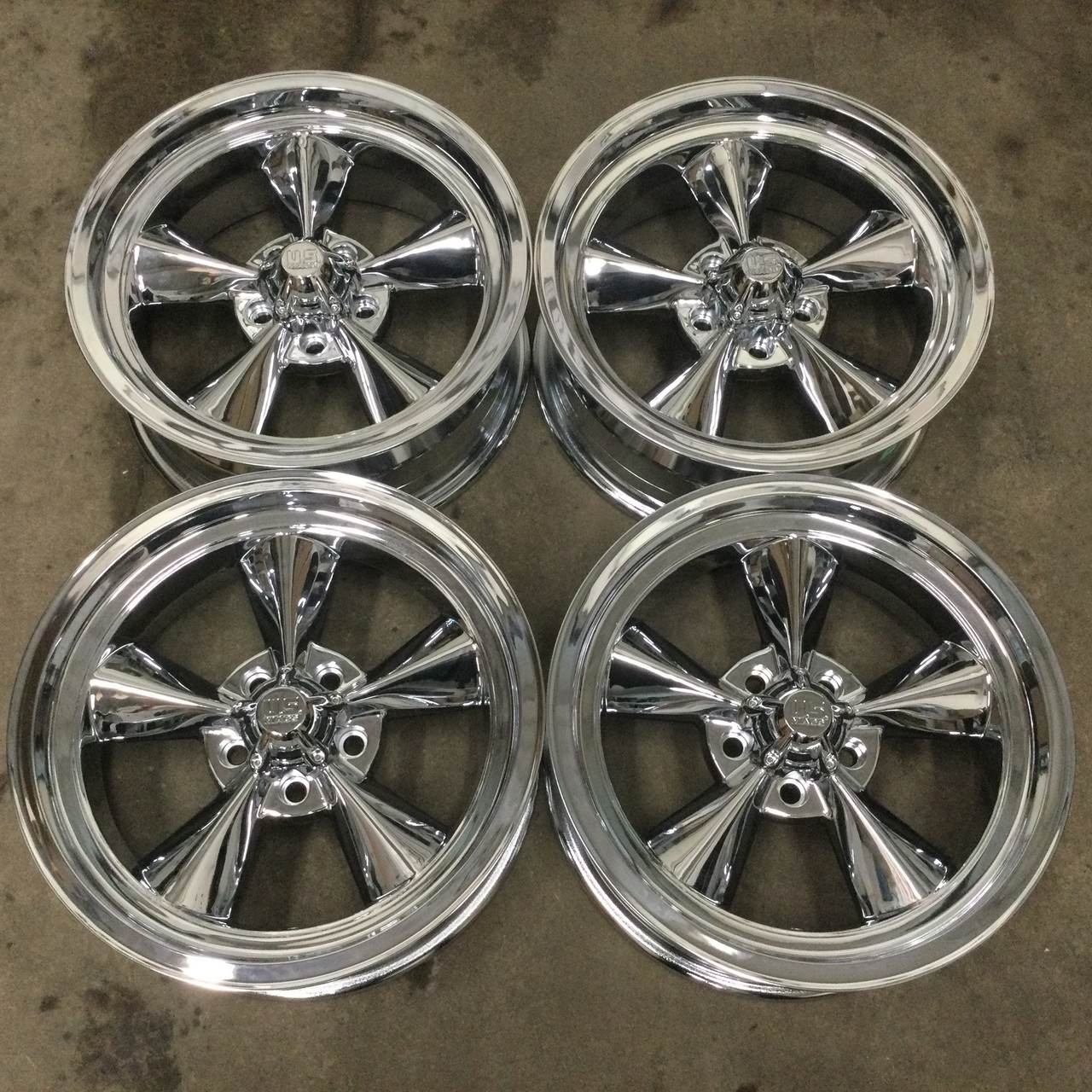 Set 4 US Mag U104 Standard 17x8 5x4.5 Chrome Plated Wheels 17" 1mm Rims