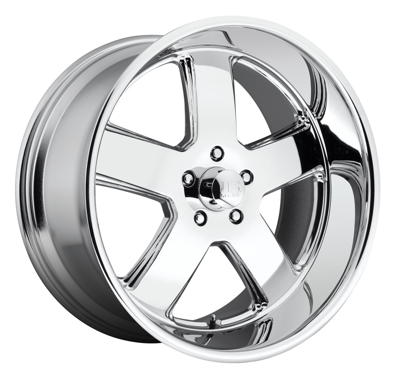 Set 4 US Mag U116 Hustler 20x8 5x5 Chrome Plated Wheels 20" 1mm For Chevy GMC