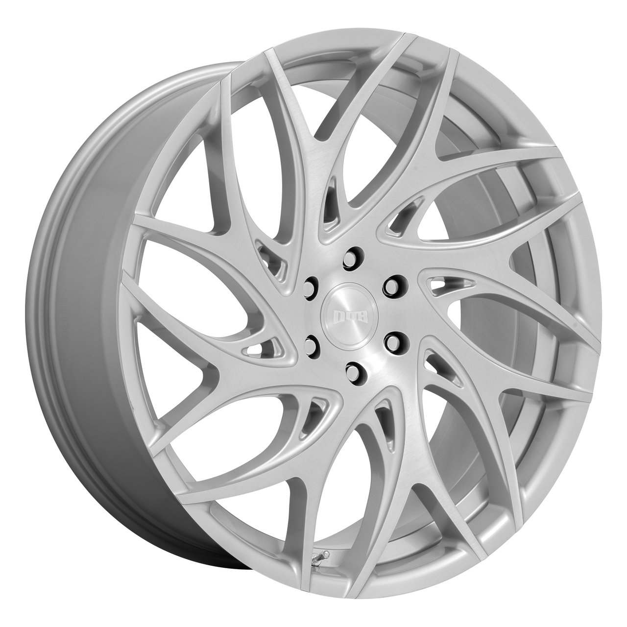 Set 4 DUB S261 G.O.A.T. 24x10 5x115 Silver Brushed Face Wheels 24" 15mm Rims