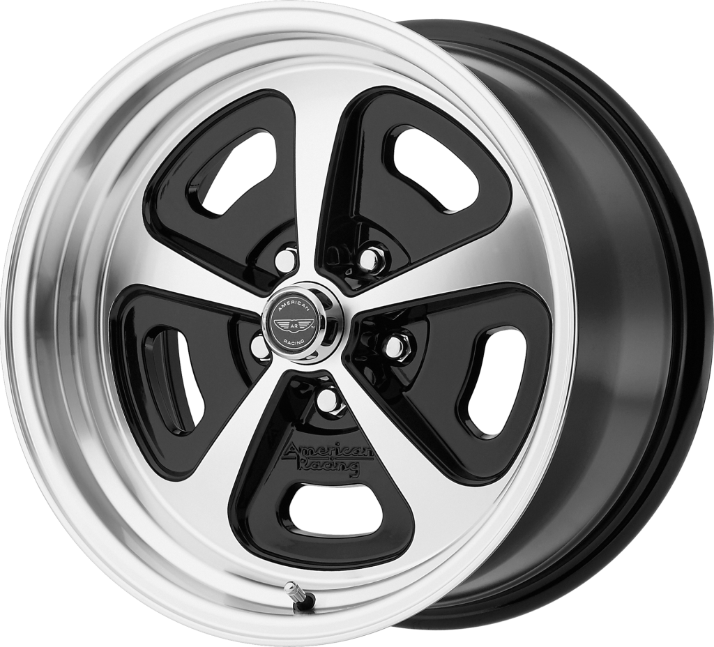 Set 4 American Racing Vintage VN501 500 Mono Castx8 5x4.75 Black Machine Wheels"