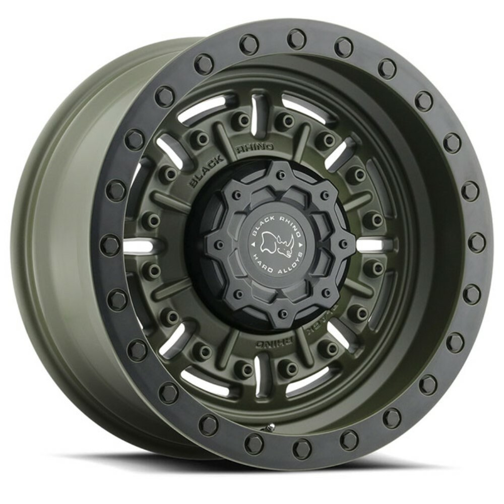 17x8.5 Olive Drab Green Black Rhino Hard Alloys Wheel