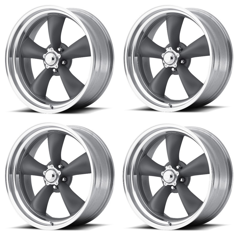 Set 4 16" American Racing VN215 Classic Torq Thrust II 16x7 5x4.5 Gray Rims 0mm