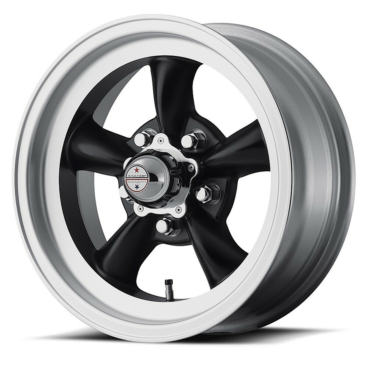 Set 4 American Racing VN105 Torq Thrust D 15x8.5 5x5 Black Wheels 15" -25mm Rims