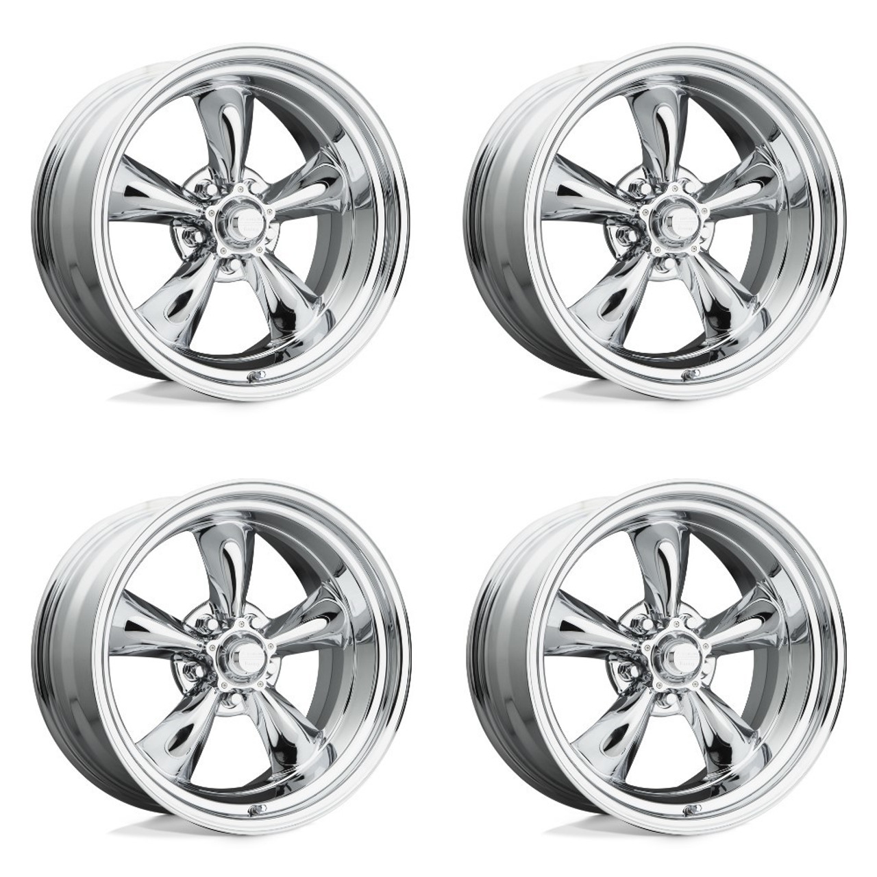 Set 4 American Racing VN615 Torq Thrust II 17x7 5x4.75 Chrome Wheels 17" 0mm