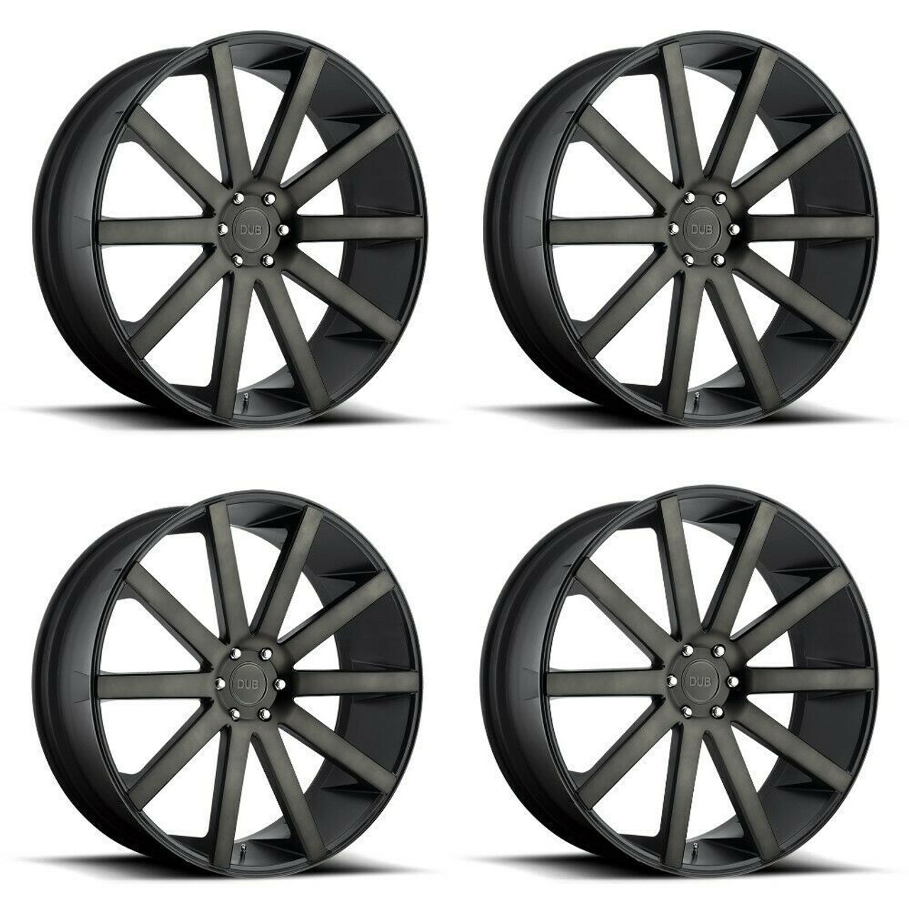 Set 4 DUB  S121 Shot Calla 22x9 5x4.5 Matte Black Double Tint Wheels 22" 38mm Set 4 DUB  S121 Shot Calla 22x9 5x4.5 Matte Black Double Tint Wheels 22" 38mm