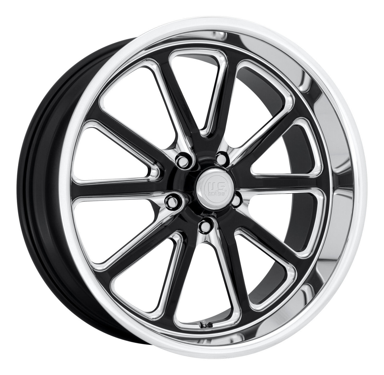 Set 4 US Mag U117 Rambler 18x9.5 5x4.75 Gloss Black Milled Wheels 18" 1mm