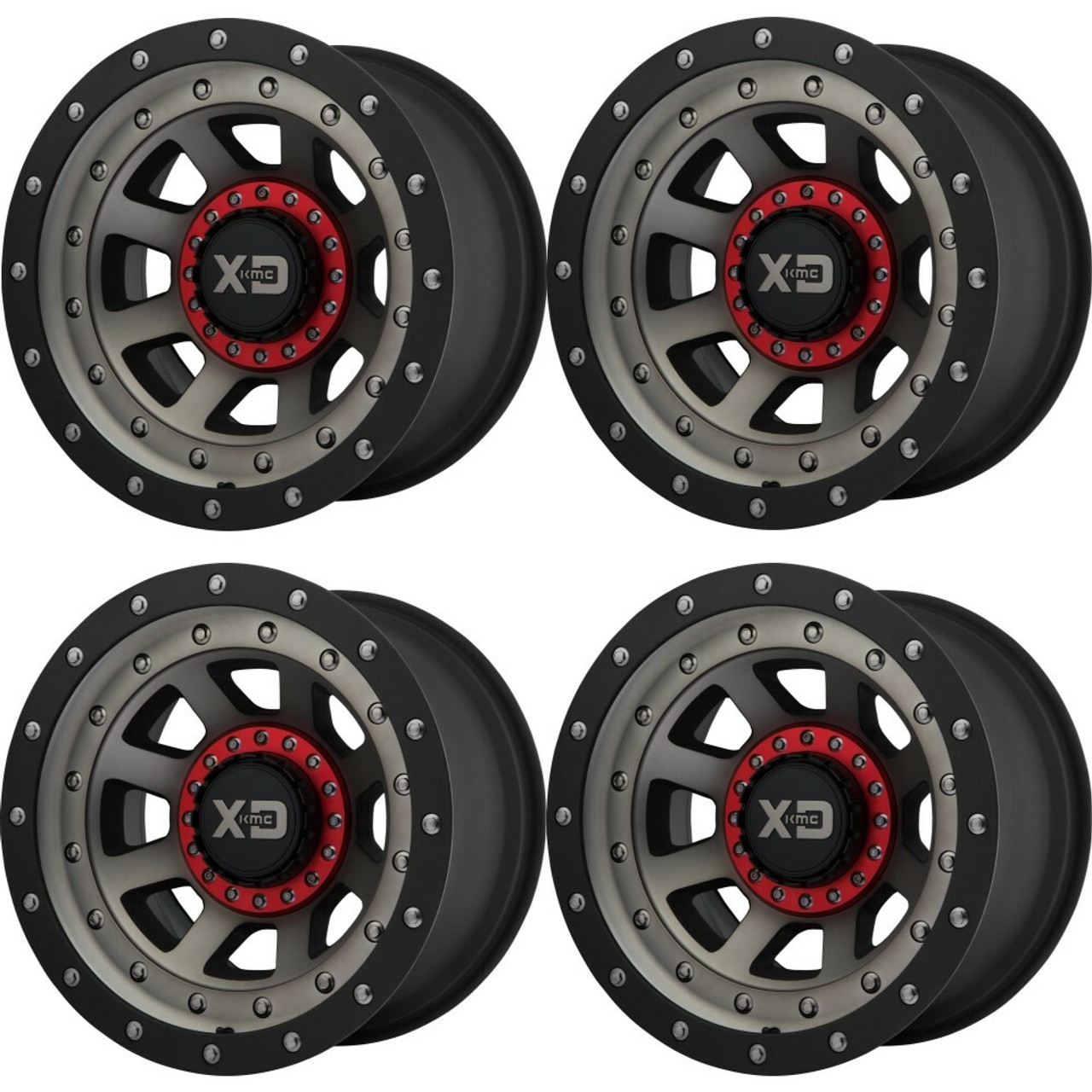 Set 4 XD XD137 Fmj 20x10 8x6.5 Satin Black Dark Tint Wheels 20" -18mm Rims