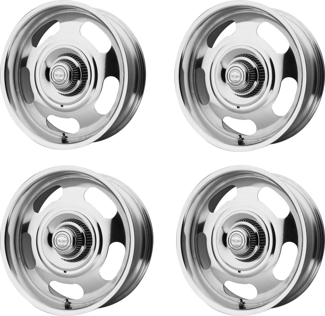 Set 4 17" American Racing Vintage VN506 17x7 5x4.75 5x5 Polished Wheels 0mm Rims
