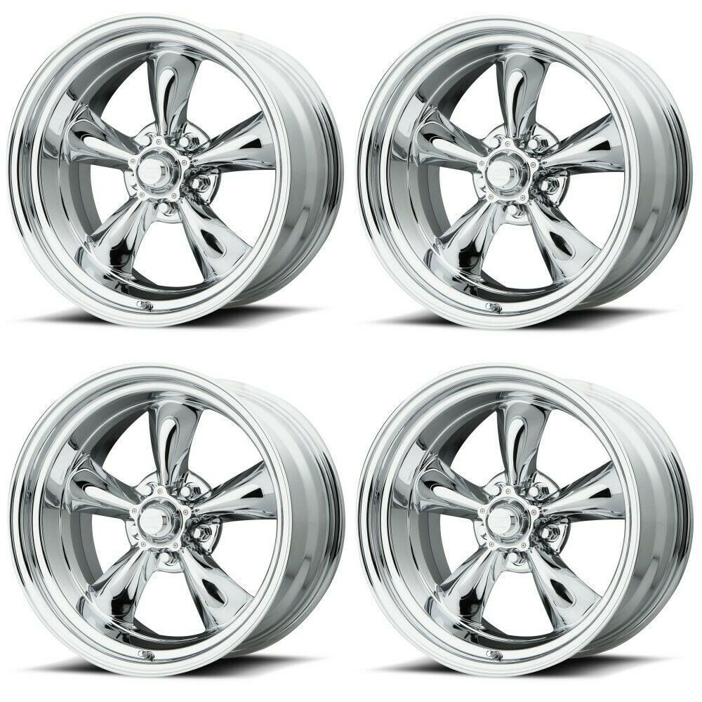 Set 4 American Racing VN615 Torq Thrust II 1 Pc 15x7 5x4.5 Chrome Wheels -6mm
