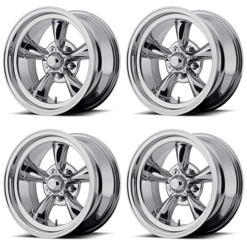 Set 4 American Racing VN605 15x10 Torq Thrust D 5x5 Chrome Wheels 15" -44mm