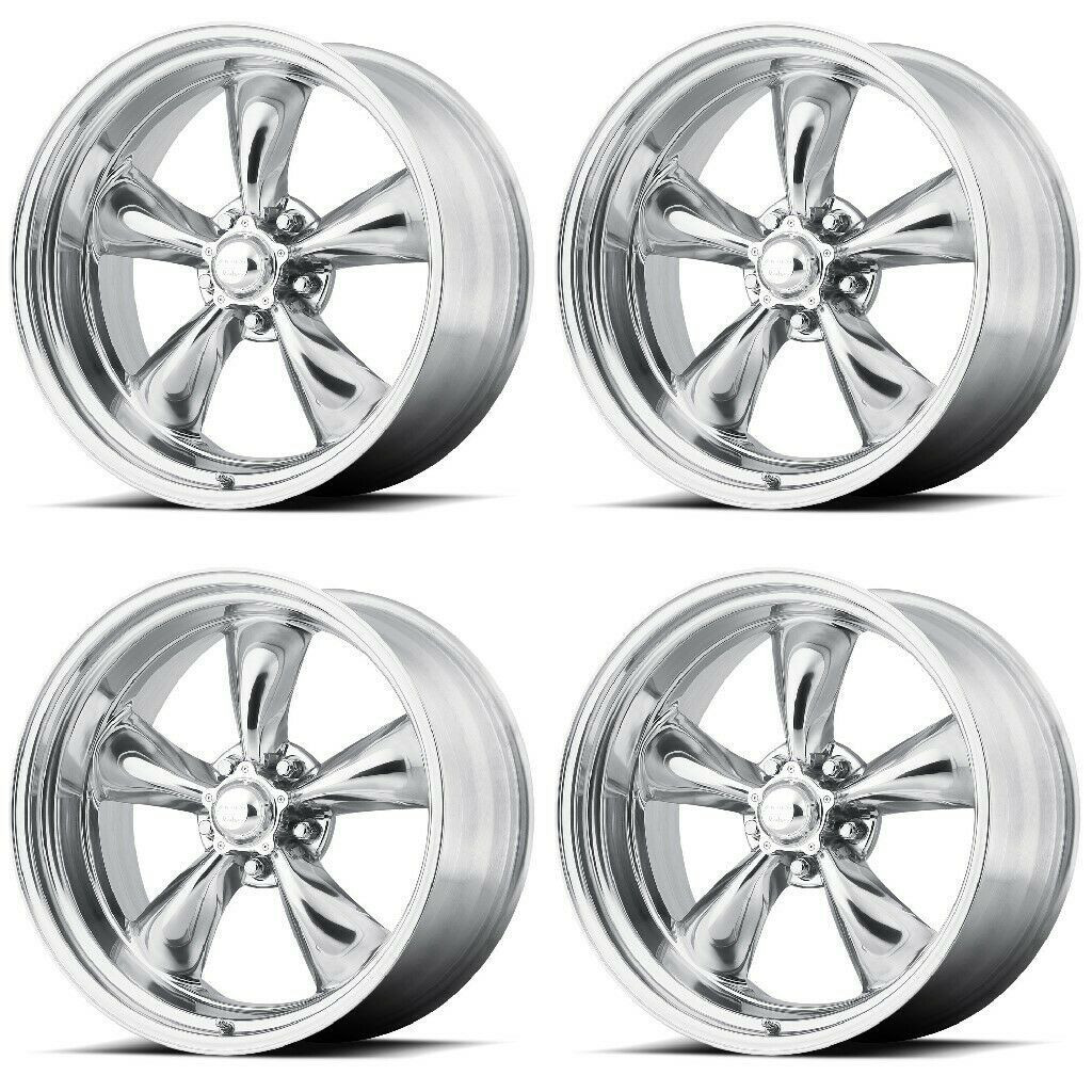 Set 4 American Racing VN515 Torq Thrust II 15x10 5x4.75 Polished Wheels -44mm