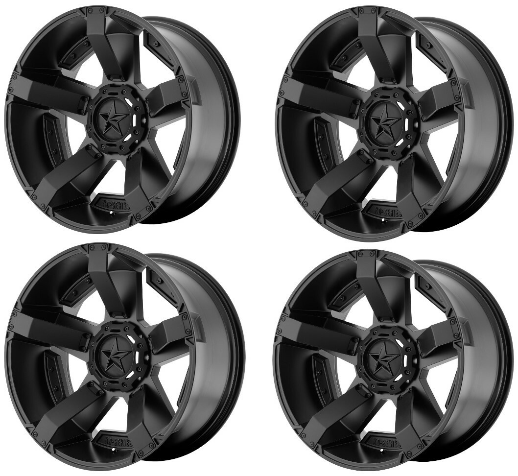 Set 4 17" XD XD811 Rockstar II 17x8 5x5 5x135 Matte Black Wheels 10mm Truck Rims