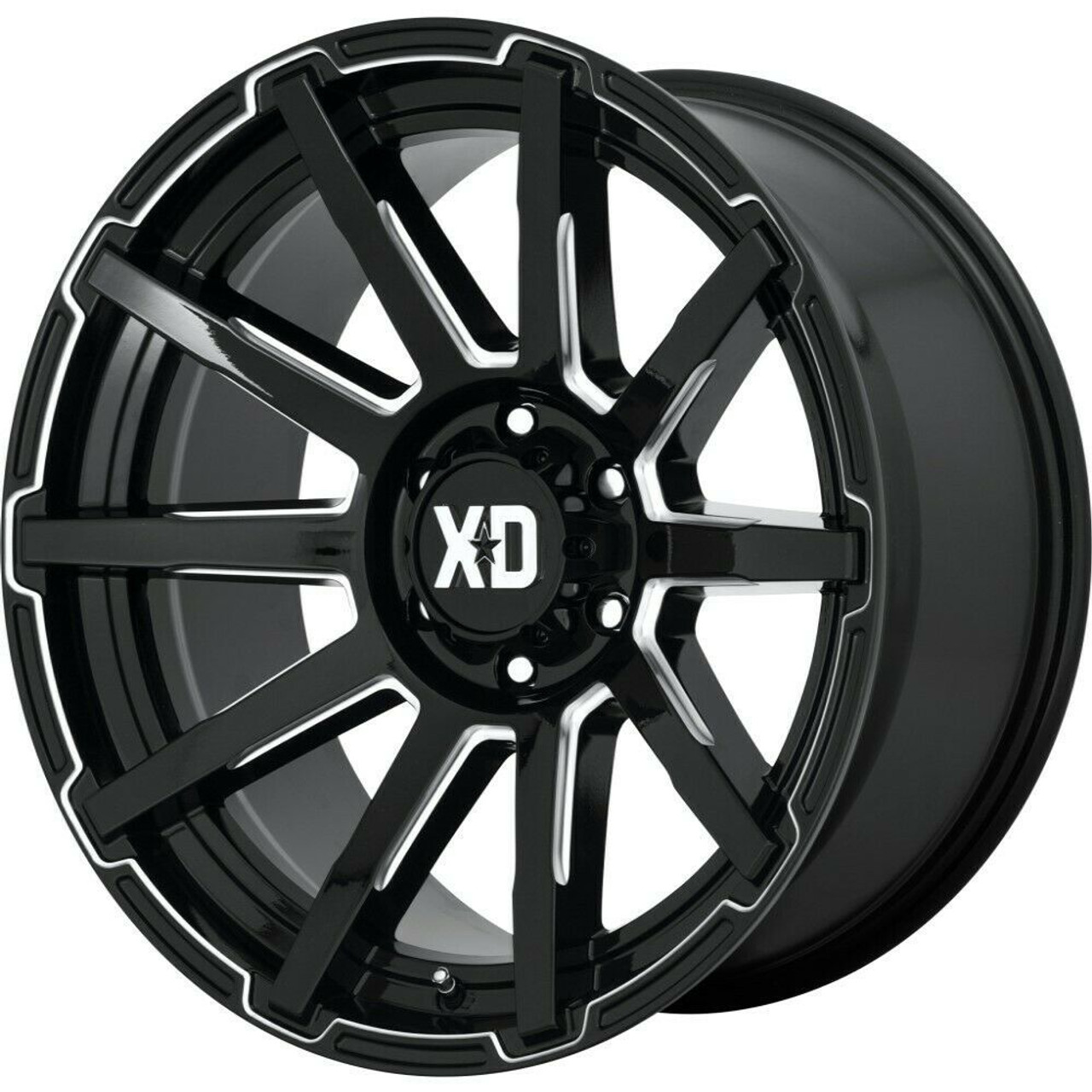 Set 4 XD XD847 Outbreak 20x10 5x5.5 Gloss Black Milled Wheels 20" -18mm Rims