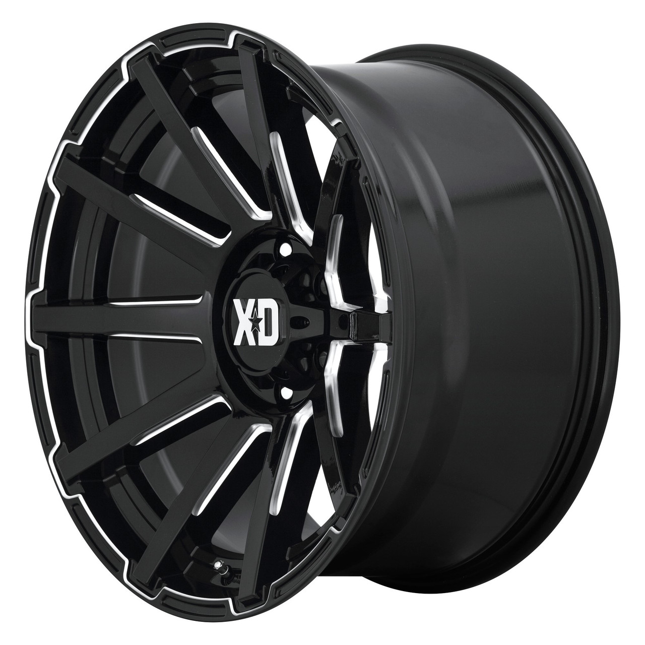 Set 4 XD XD847 Outbreak 20x10 8x6.5 Gloss Black Milled Wheels 20" -18mm Rims