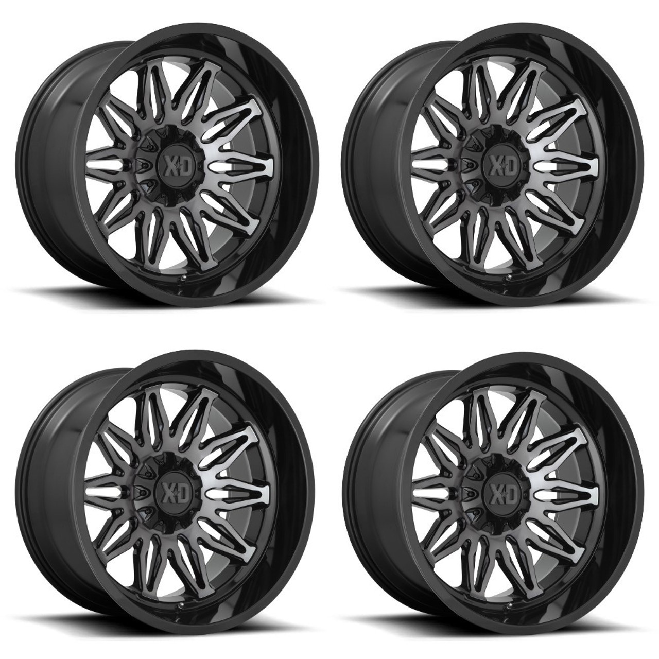 Set 4 XD XD859 Gunner 20x10 5x5 5x5.5 Black Machined Gray Tint Wheels 20" -18mm Set 4 XD XD859 Gunner 20x10 5x5 5x5.5 Black Machined Gray Tint Wheels 20" -18mm