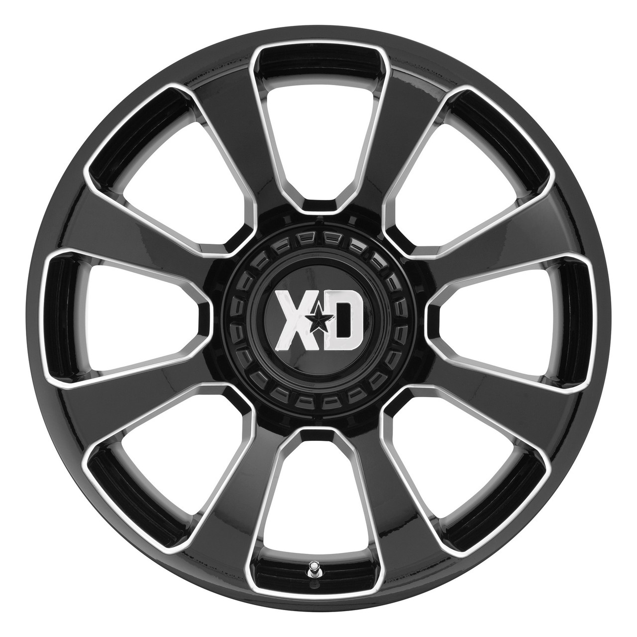 Set 4 XD XD854 Reactor 20x9 6x135 6x5.5 Gloss Black Milled Wheels 20" 18mm Rims