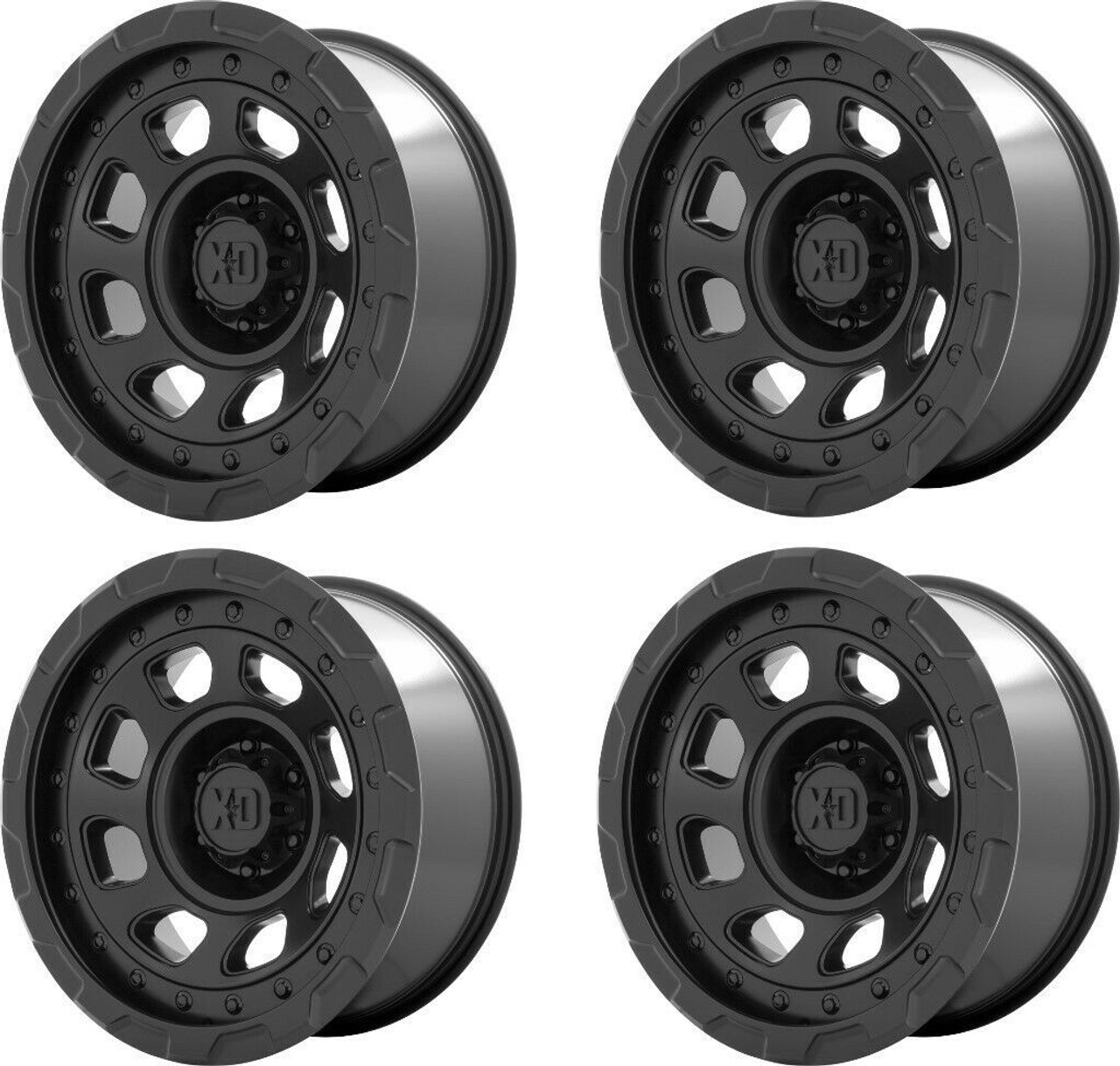 Set 4 XD XD861 Storm 20x10 8x6.5 Satin Black Wheels 20" -18mm Rims