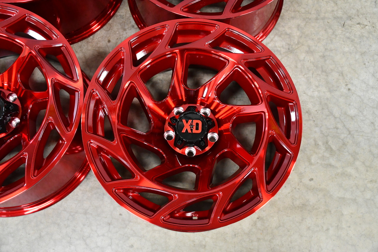 Set 4 XD XD860 Onslaught 20x10 5x5 Candy Red Wheels 20" -18mm Rims