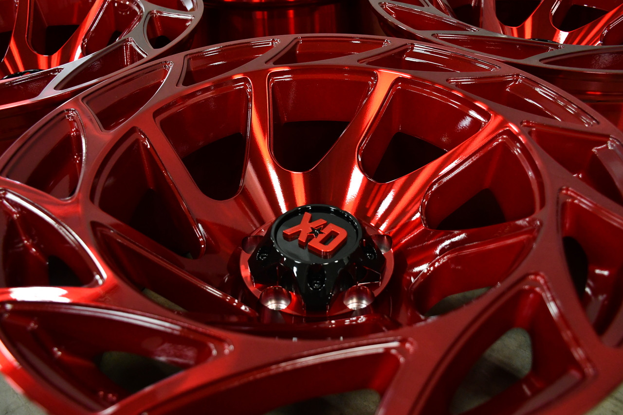 Set 4 XD XD860 Onslaught 20x10 5x5 Candy Red Wheels 20" -18mm Rims