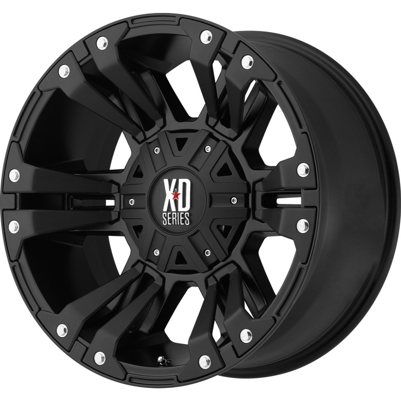 Set 4 XD XD822 Monster II 18x9 5x5 5x5.5 Matte Black Wheels 18" 18mm Rims