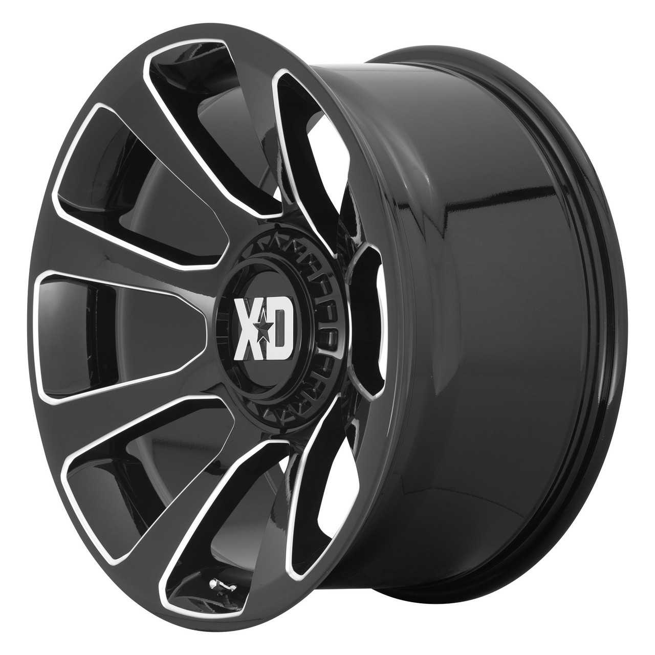Set 4 XD XD854 Reactor 20x10 5x5 5x5.5 Gloss Black Milled Wheels 20" -18mm Rims