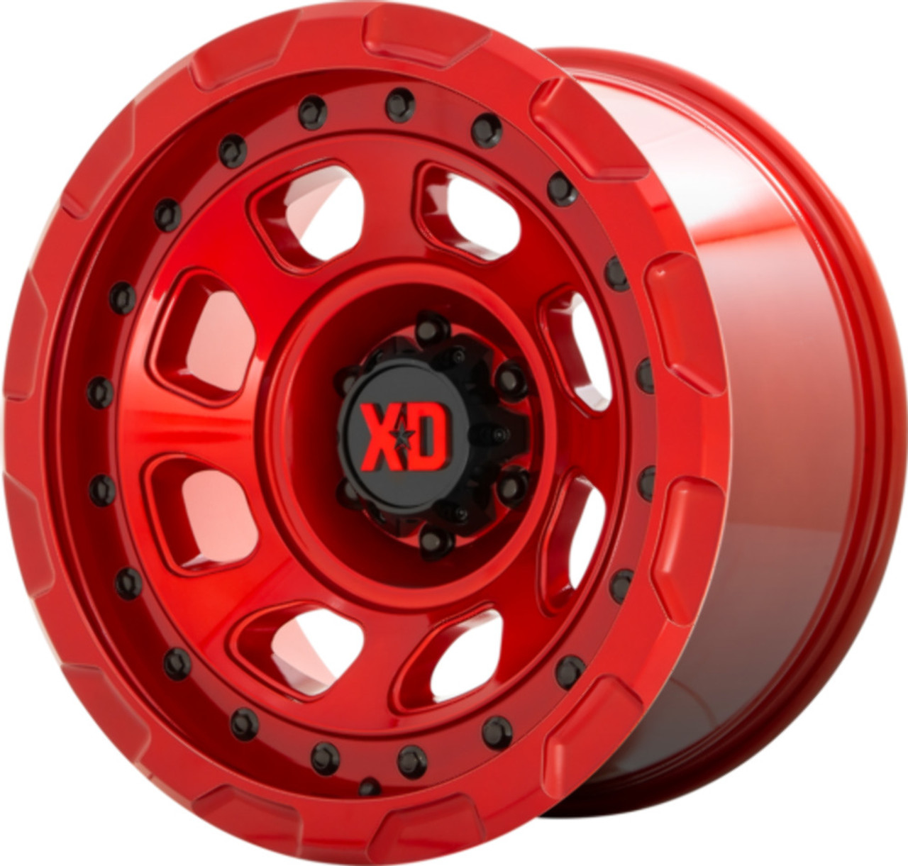 Set 4 XD XD861 Storm 20x10 5x5 Candy Red Wheels 20" -18mm Lifted For Jeep Rims
