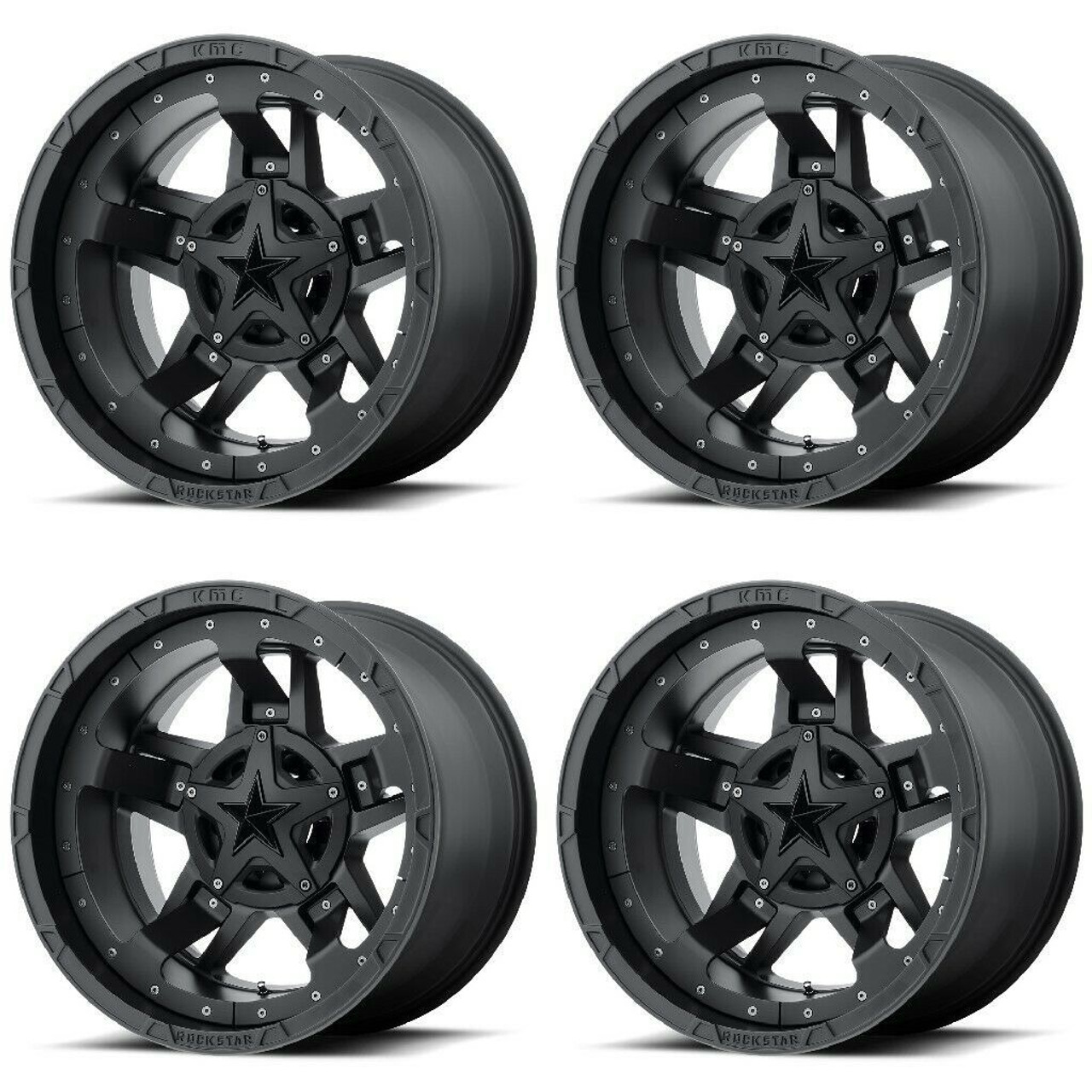 Set 4 XD XD827 Rockstar III 20x9 6x135 6x5.5 Matte Black Wheels 20" -12mm Rims