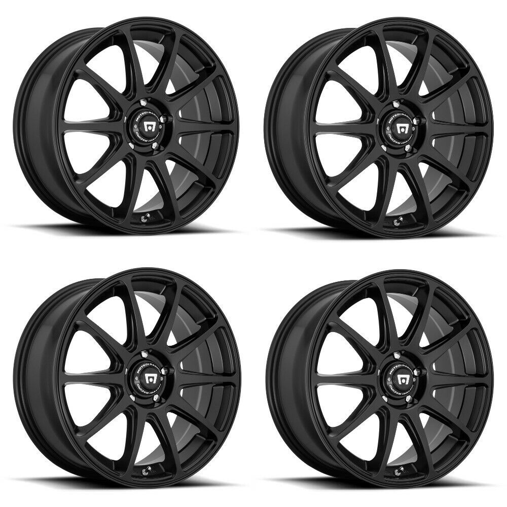 Set 4 Motegi MR127 CS10 18x8 5x4.5 Satin Black Wheels 18" 38mm Rims