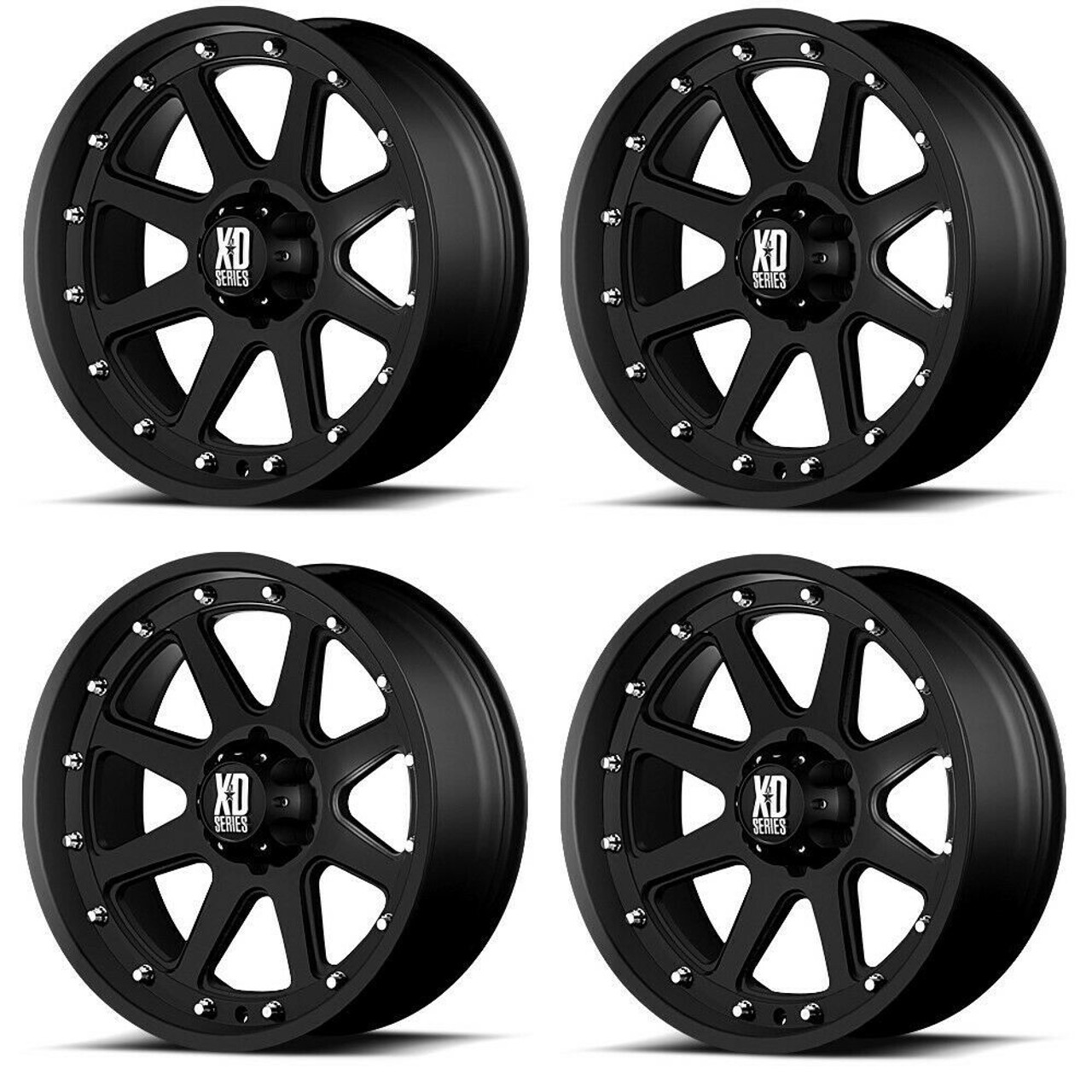 Set 4 XD XD798 Addict 17x9 6x5.5 Matte Black Wheels 17" -12mm Rims