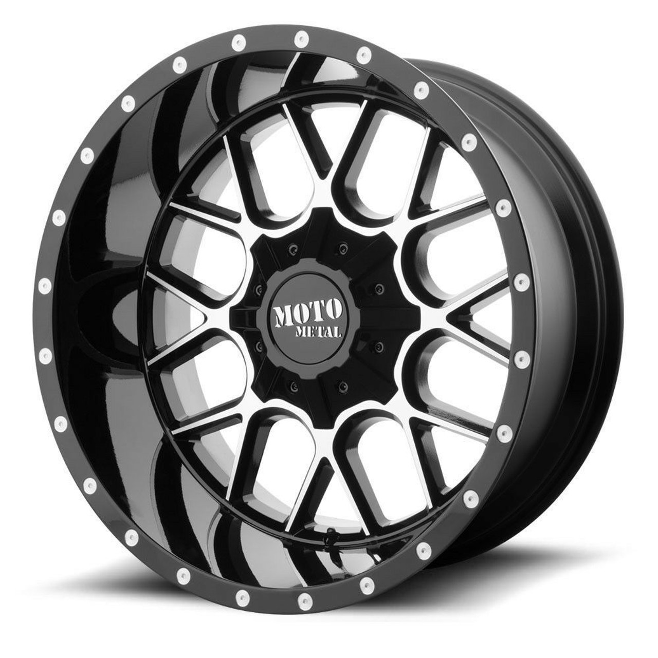 Set 4 Moto Metal MO986 Siege 20x12 5x5 5x5.5 Black Machined Wheels 20" -44mm