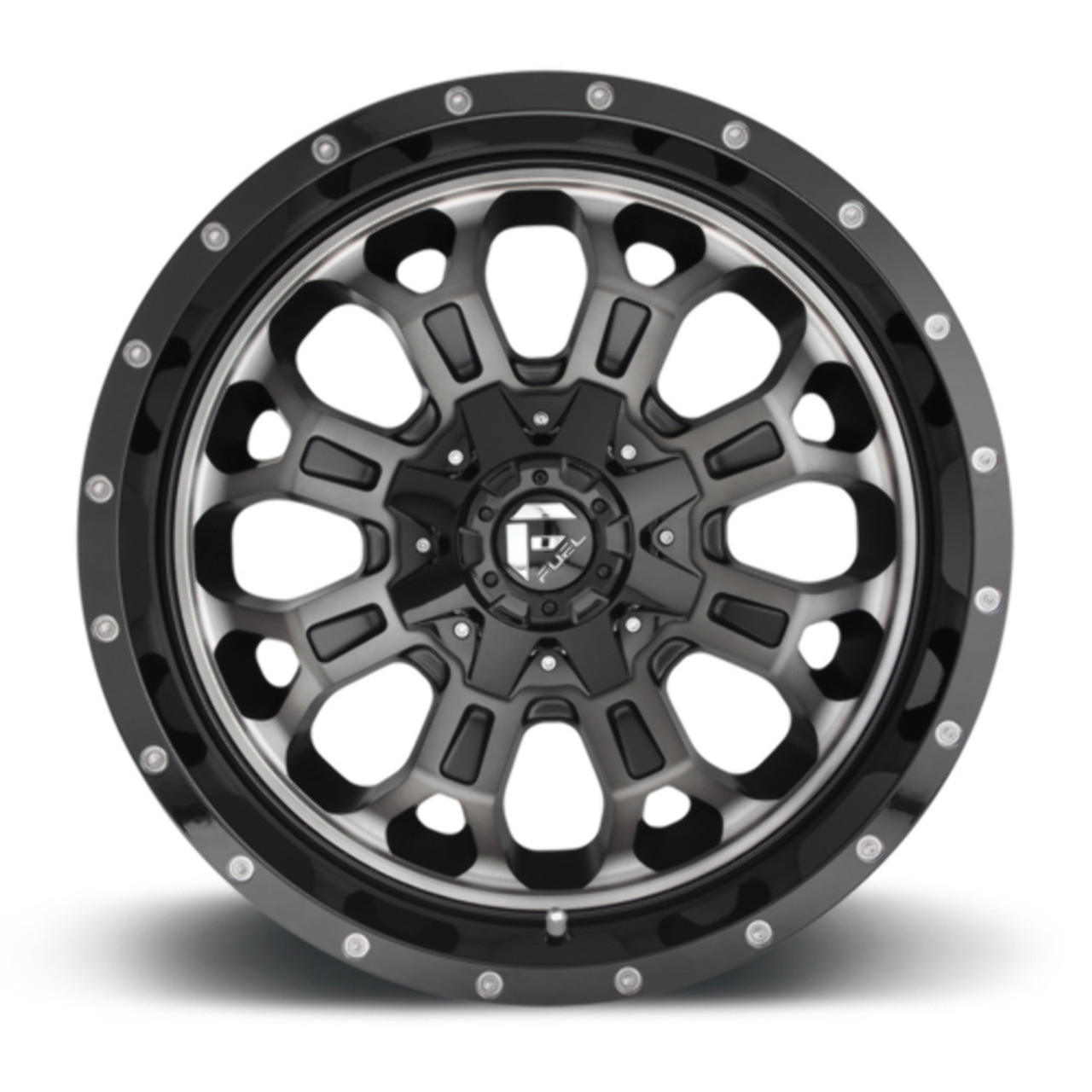 Set 4 20" Fuel D561 Crush 20x9 8x6.5 1mm Gloss Machined Double Tint Truck Wheels