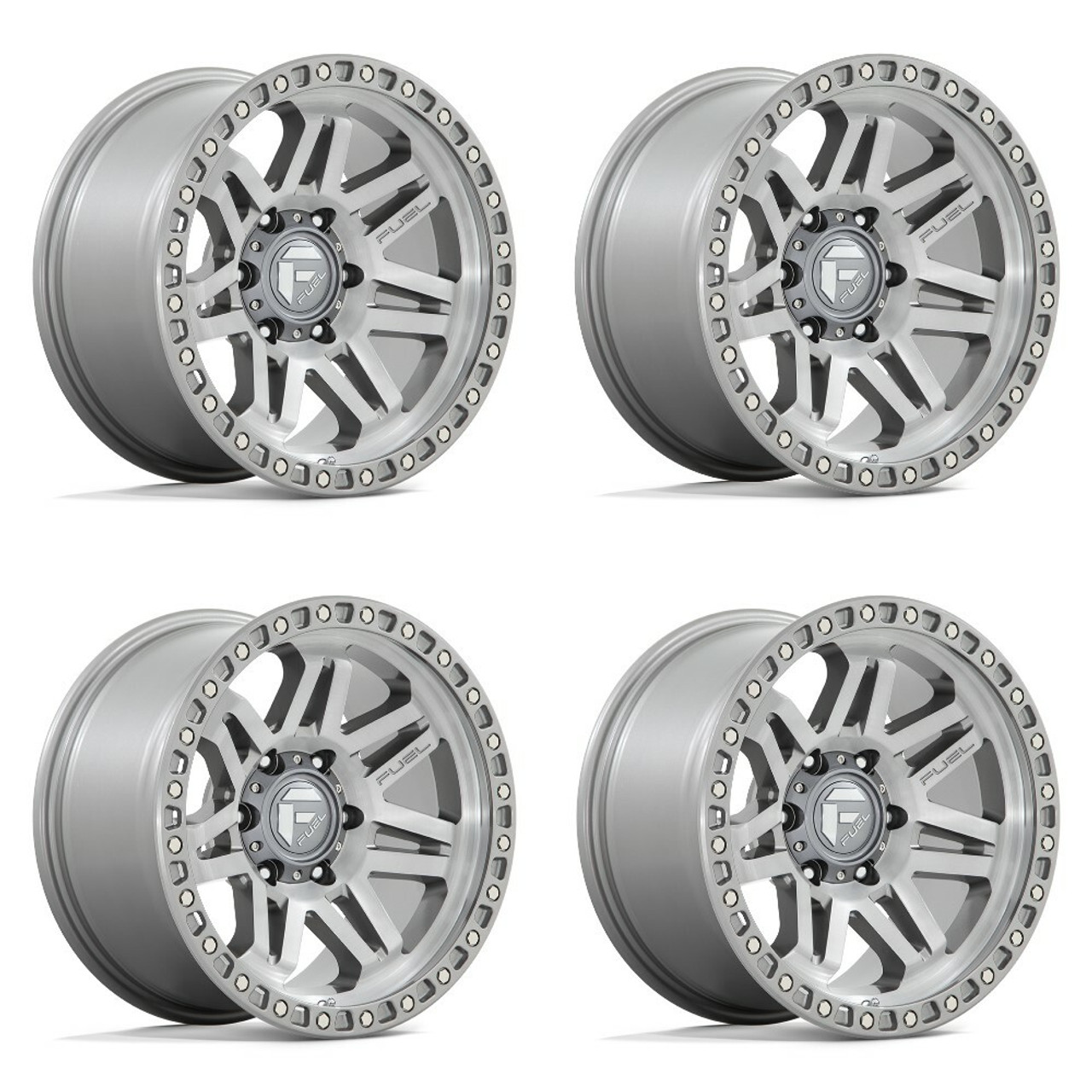 Set 4 Fuel D812 Syndicate 17x9 5x5 Platinum Wheels 17" 1mm Rims