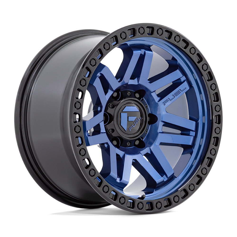 Set 4 Fuel D813 Syndicate 17x9 6x5.5 Blue With Black Ring Wheels 17" 1mm