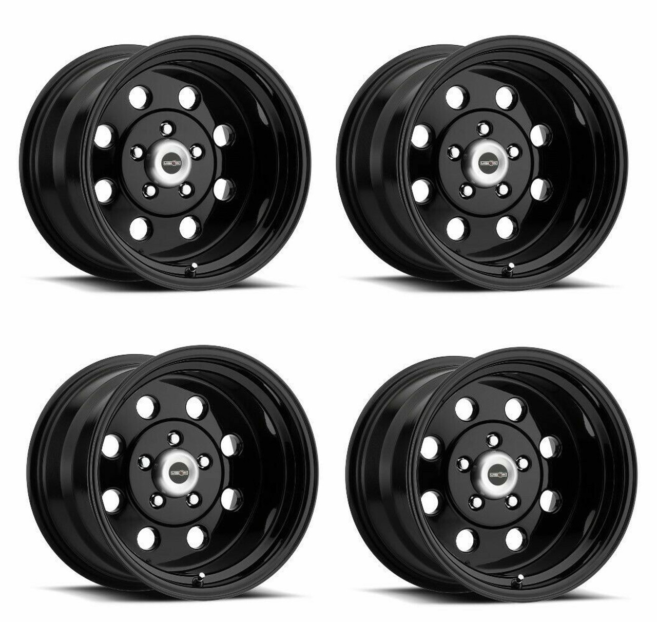 Set 4 15" Vision American Muscle 531 Sport Lite Gloss Black 15x8 5x4.75 Rims 0mm