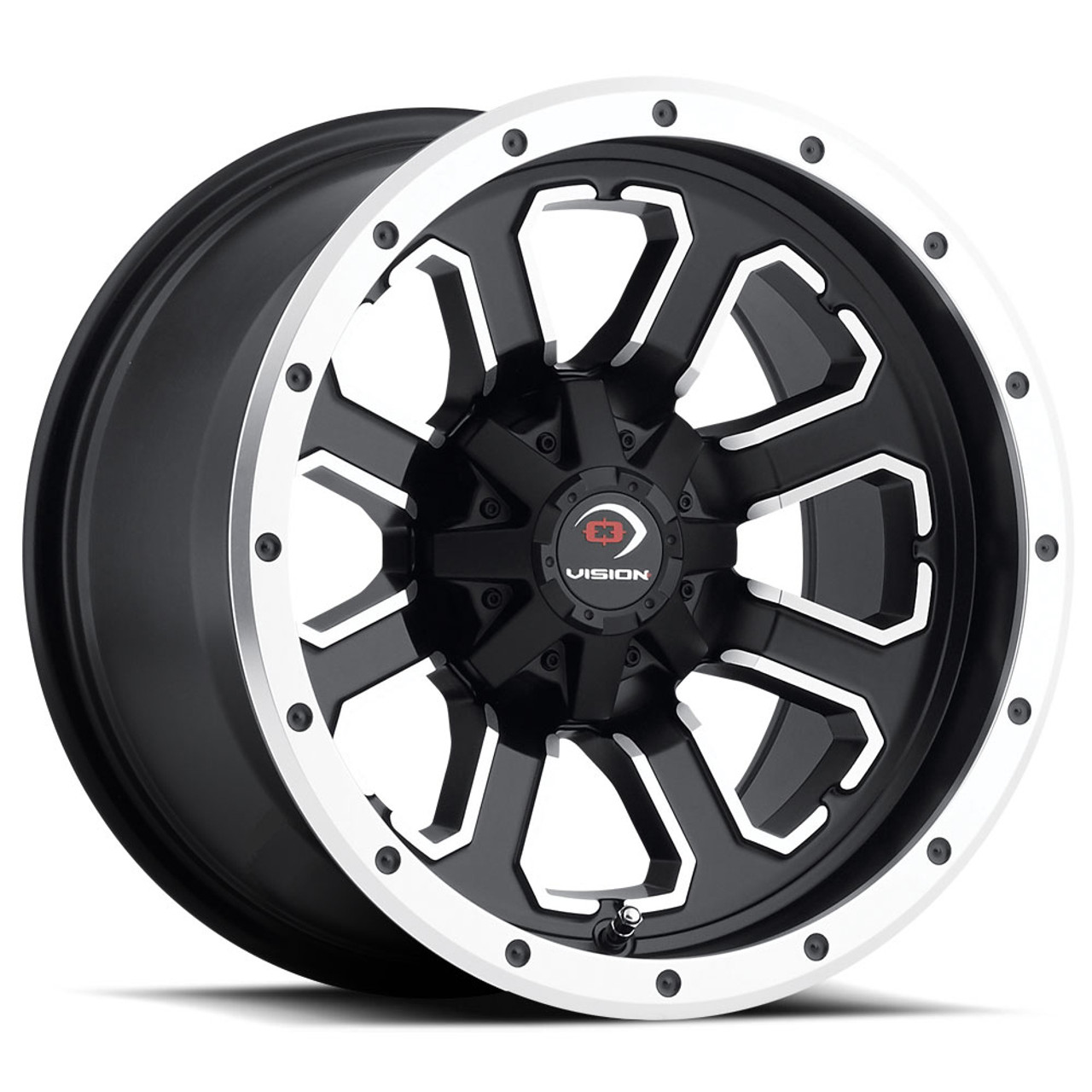 Set 4 12" Vision ATV 548 Commander Black Machined Wheels 12x8 4x110 Rims -10.2mm