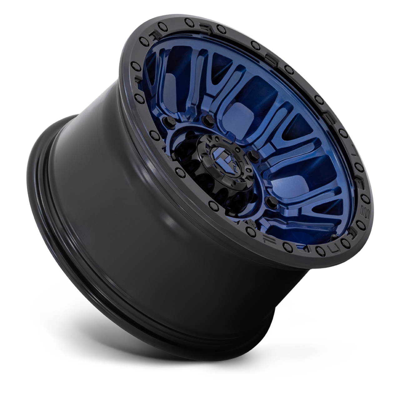 Set 4 Fuel D827 Traction 20x10 5x5 Blue With Black Ring Wheels 20" -18mm