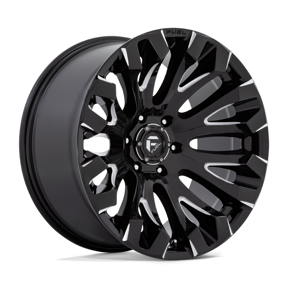 Set 4 Fuel D828 Quake 20x10 6x5.5 Gloss Black Milled Wheels 20" -18mm Rims
