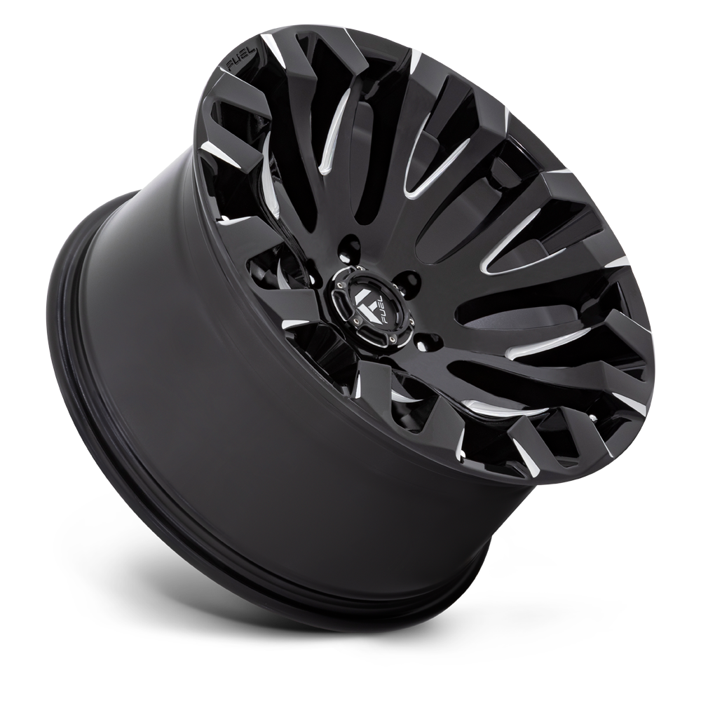 Set 4 Fuel D828 Quake 20x10 6x5.5 Gloss Black Milled Wheels 20" -18mm Rims