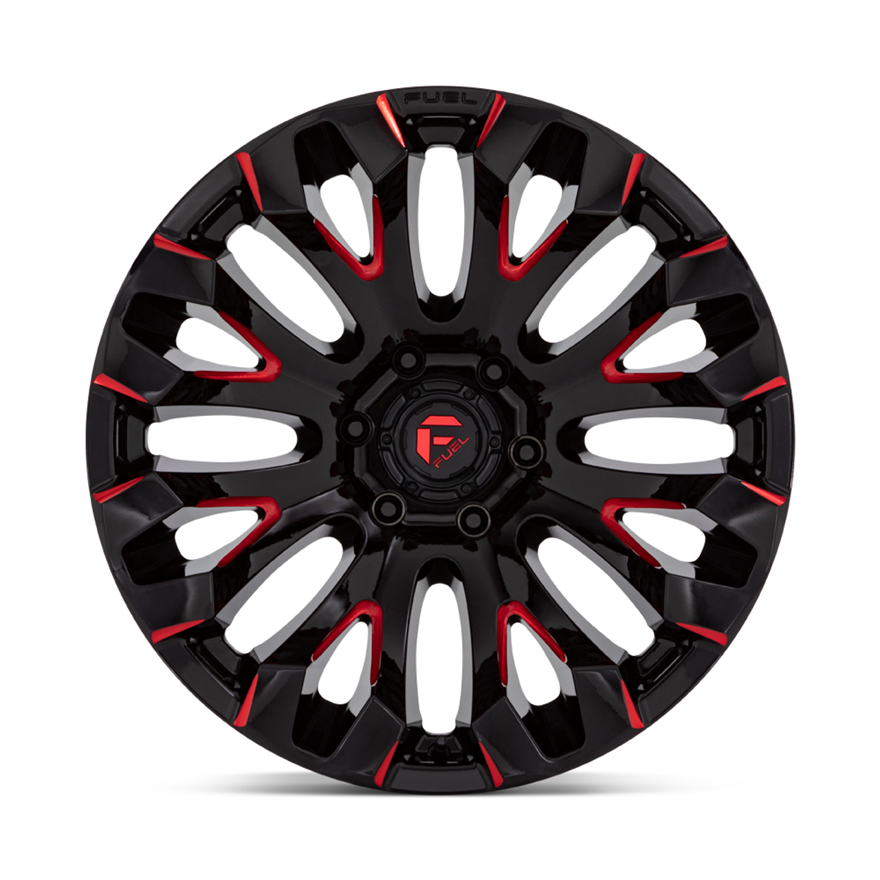 Set 4 Fuel D829 Quake 20x10 8x6.5 Black Milled Red Tint Wheels 20" -18mm