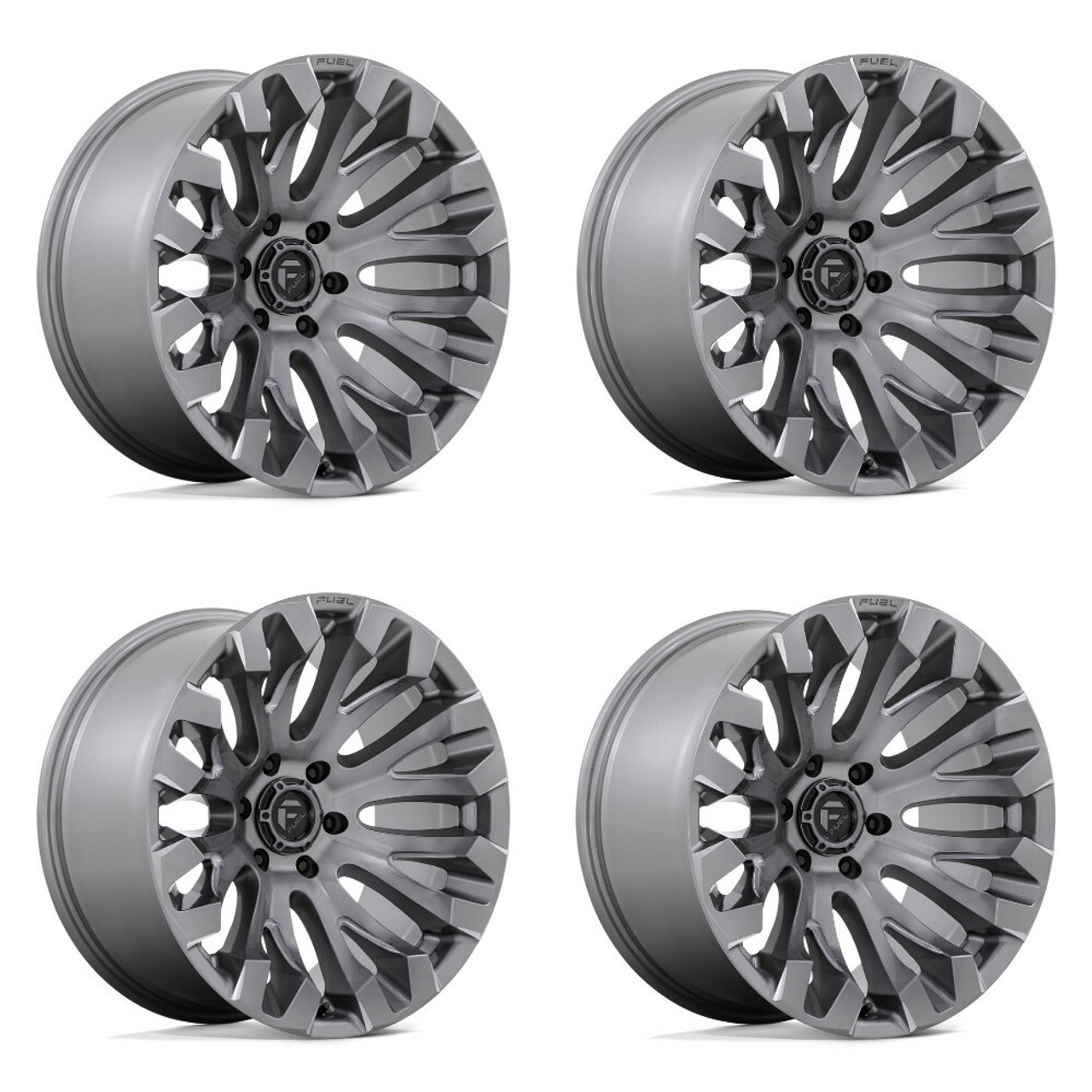 Set 4 Fuel D830 Quake 20x10 8x6.5 Platinum Wheels 20" -18mm Rims