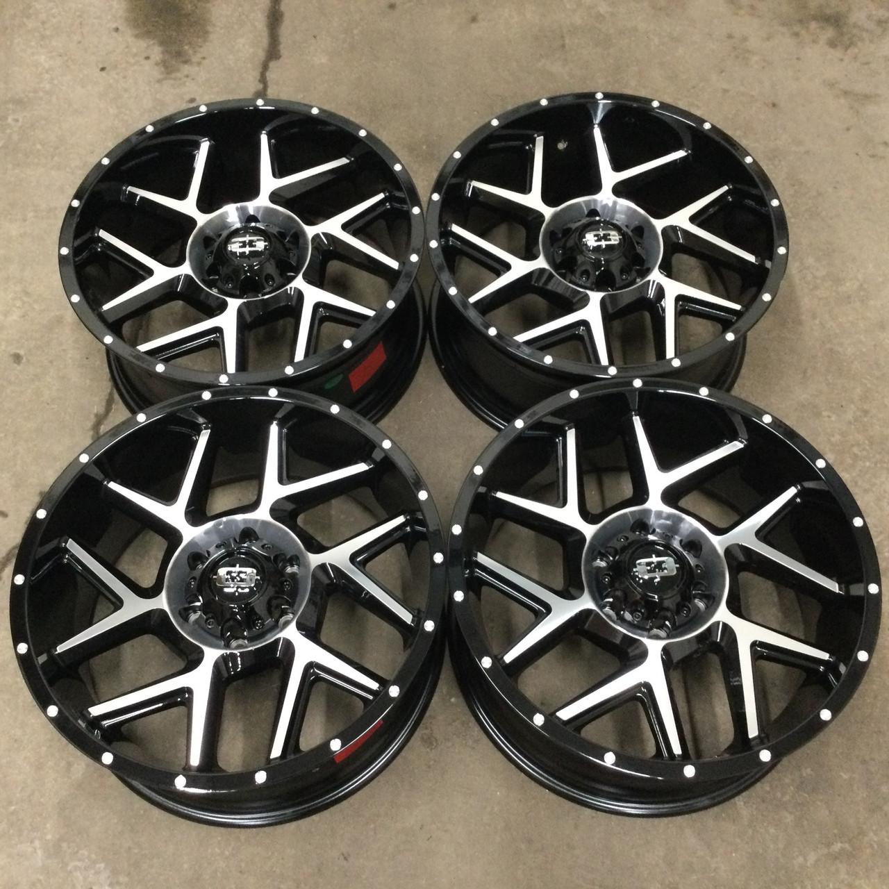 Set 4 20" Vision 360 Sliver Gloss Black Machined Face Wheels 20x12 5x5 -51mm Rim