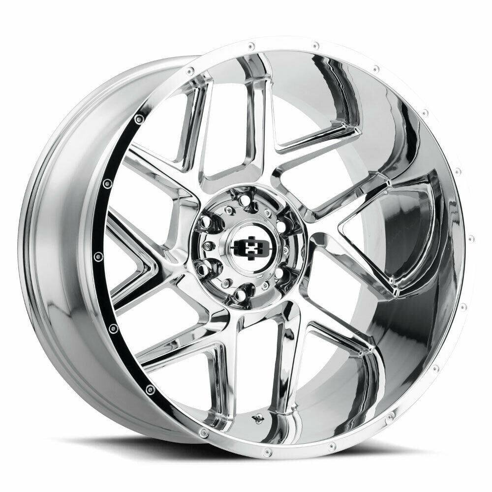 24" Vision 360 Sliver Chrome 24x12 Wheel 8x6.5 (8x165.1) -51mm Rim