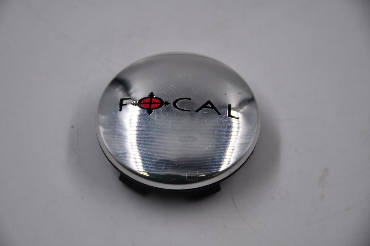 Focal Chrome/ Black & Red Logo Wheel Center Cap Hub Cap 5A211880F-1,A89-9002S 2.125" Focal Snap In