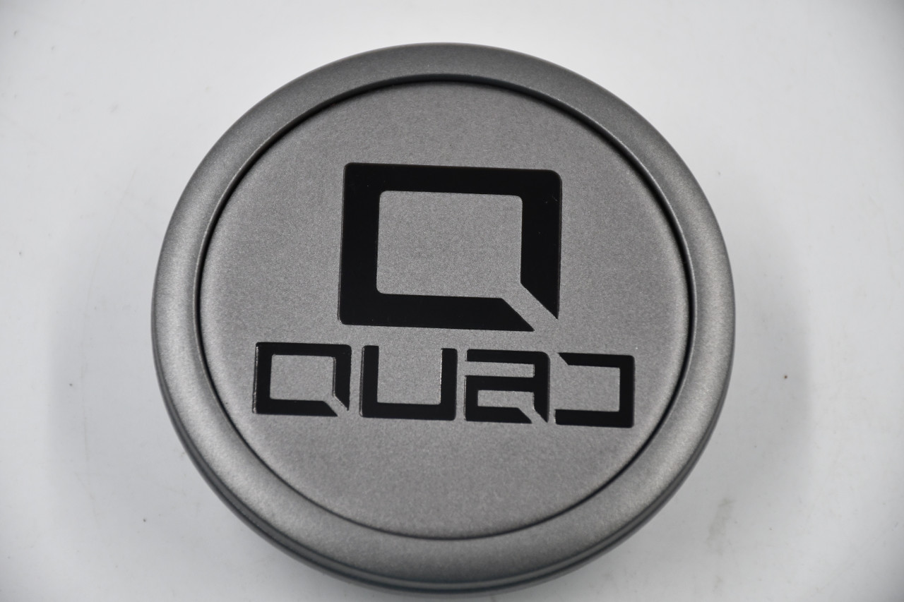 Quad Gray /Black Logo Wheel Center Cap Hub Cap T703K77-S1 3" Quad Snap in