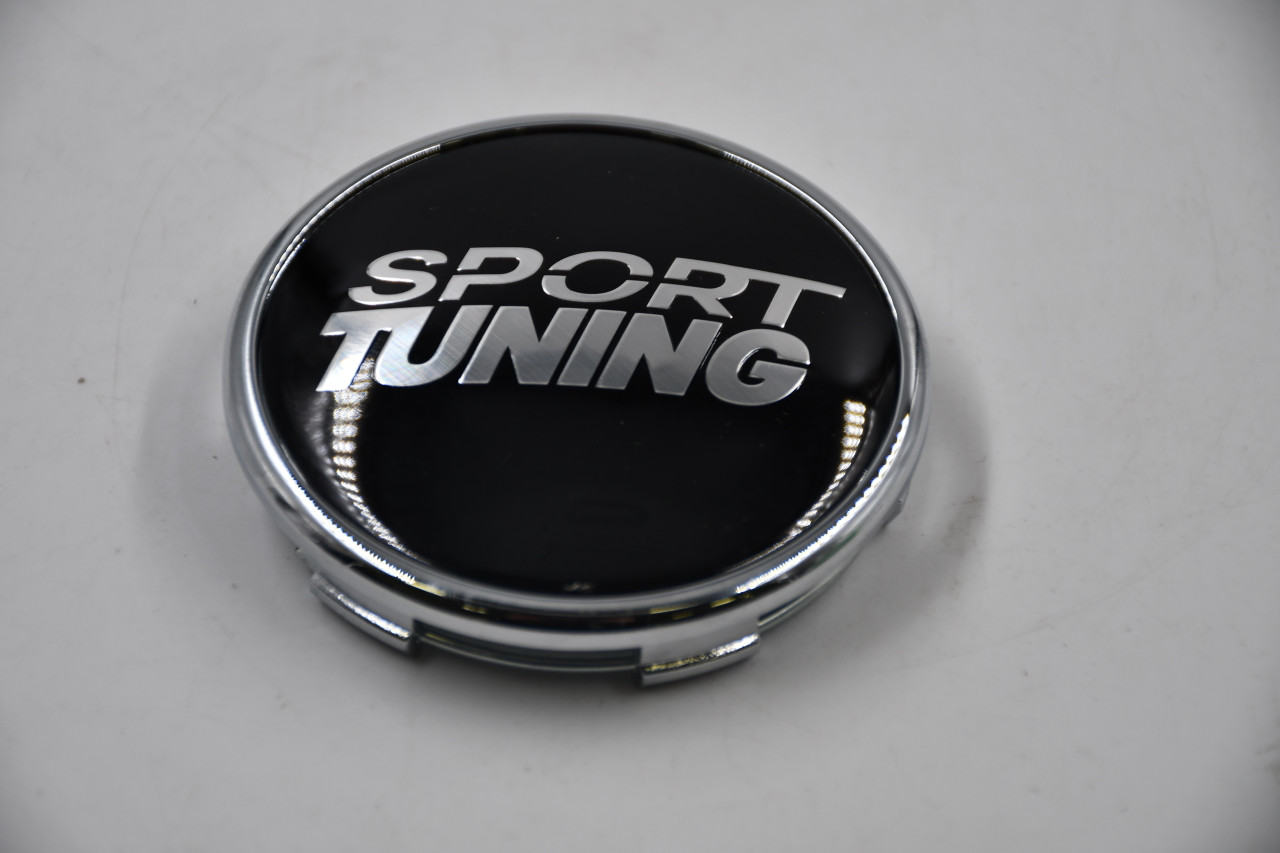 Sport Tuning Chrome/ Black/Chrome Lettering Wheel Center Cap Hub Cap PCE87-C 2.75" Sport Tuning Snap in