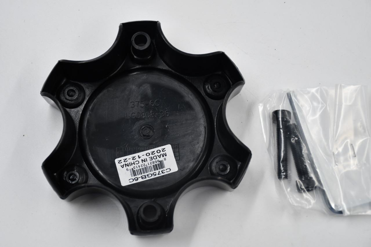 Vision 375 Warrior Gloss Black 6 Lug Wheel Center Cap C375GB-6C 6x5.5 6x135